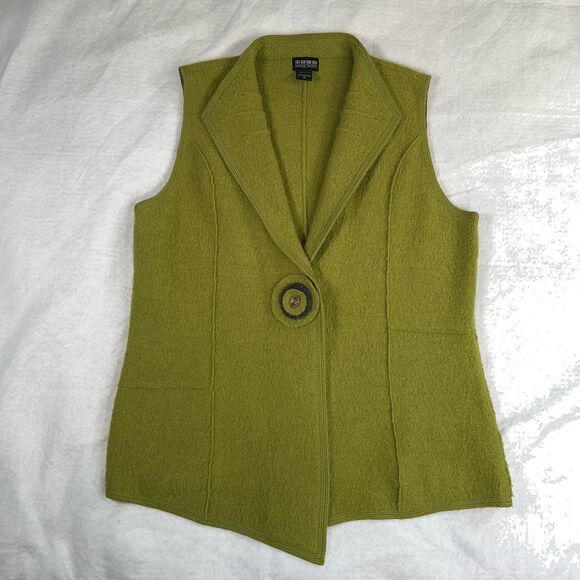 NTCO Nomadic Traders Wool Vest Women's Sz M Asymmetrical Green Fairy Whimsigoth - Picture 16 of 16